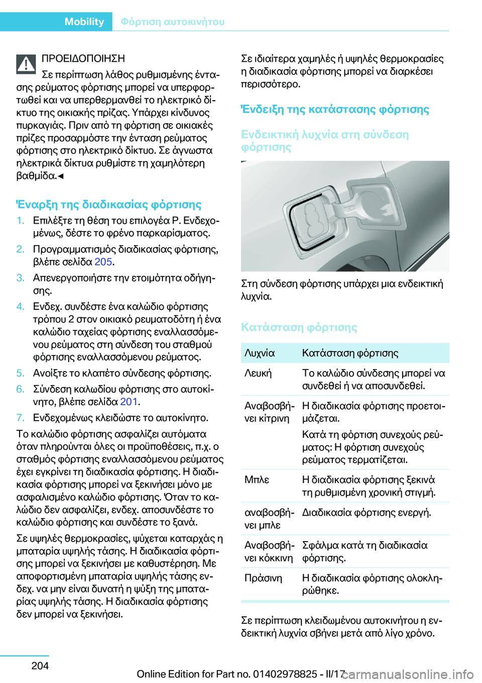 BMW I3 2017  ΟΔΗΓΌΣ ΧΡΉΣΗΣ (in Greek)  c d b X = W b c b = Z e Z
 e w�  c w d R c g l f y�  ^ n [ b e�  d h [ _ \ f _ o ` y e�  o ` g sj
 f y e�  d w p _ s g b e�  i o d g \ f y e�  _ c b d w R�  ` s�  h c w d i b dj
 g l [ w R�  ] s \�