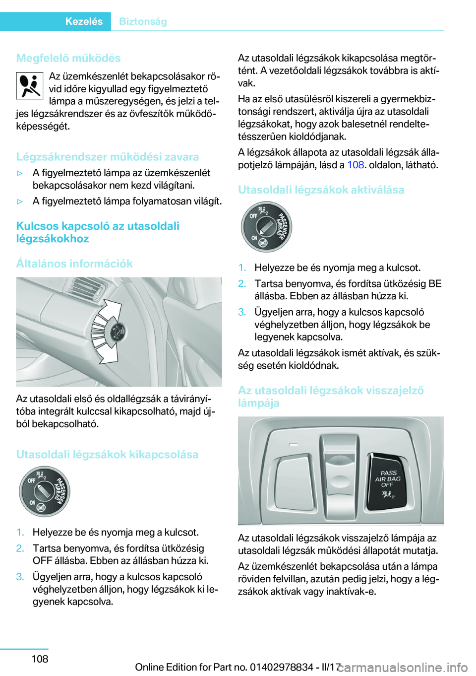 BMW I3 2017  Kezelési útmutató (in Hungarian) �M�e�g�f�e�l�e�l�