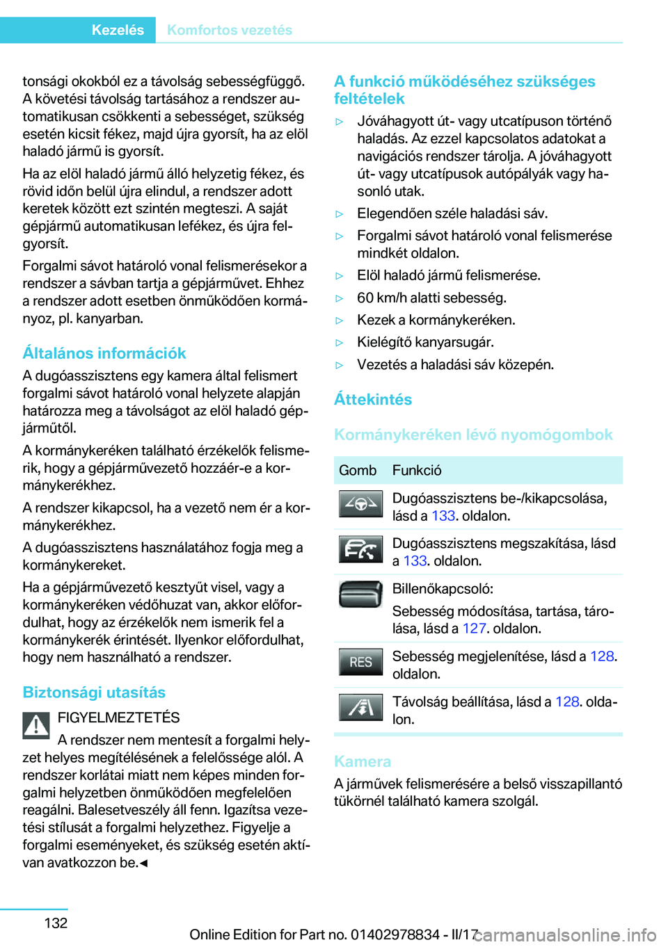 BMW I3 2017  Kezelési útmutató (in Hungarian) �t�o�n�s�