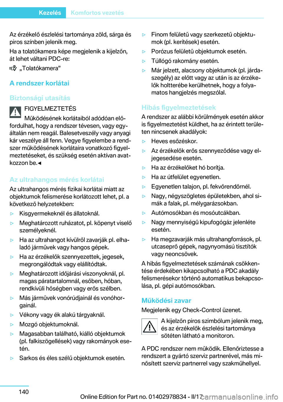 BMW I3 2017  Kezelési útmutató (in Hungarian) �A�z� �
