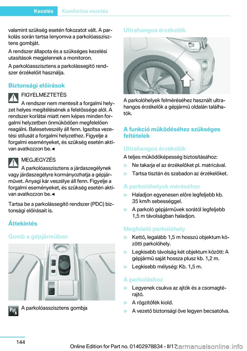 BMW I3 2017  Kezelési útmutató (in Hungarian) �v�a�l�a�m�i�n�t� �s�z�