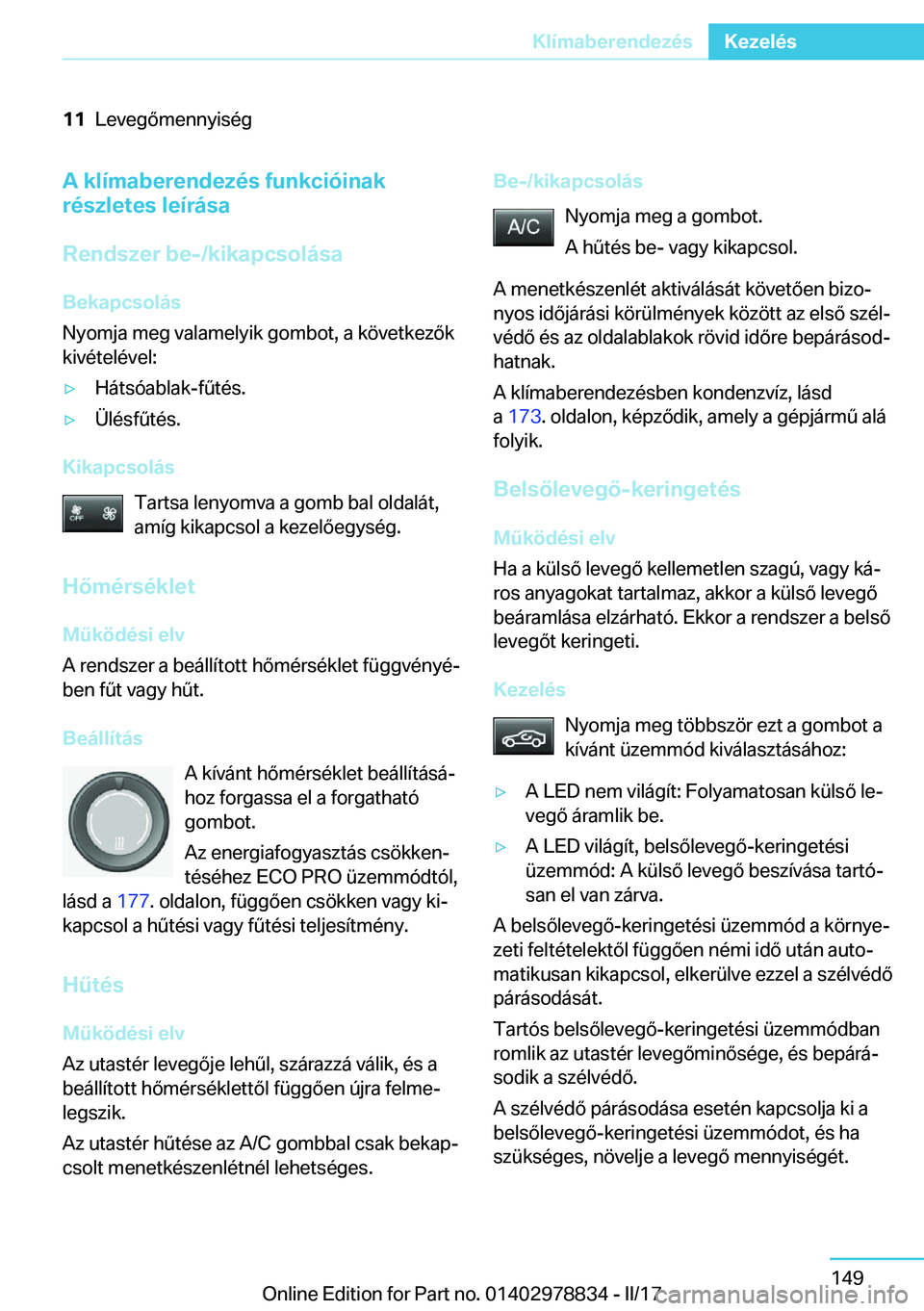 BMW I3 2017  Kezelési útmutató (in Hungarian) �1�1�L�e�v�e�g�