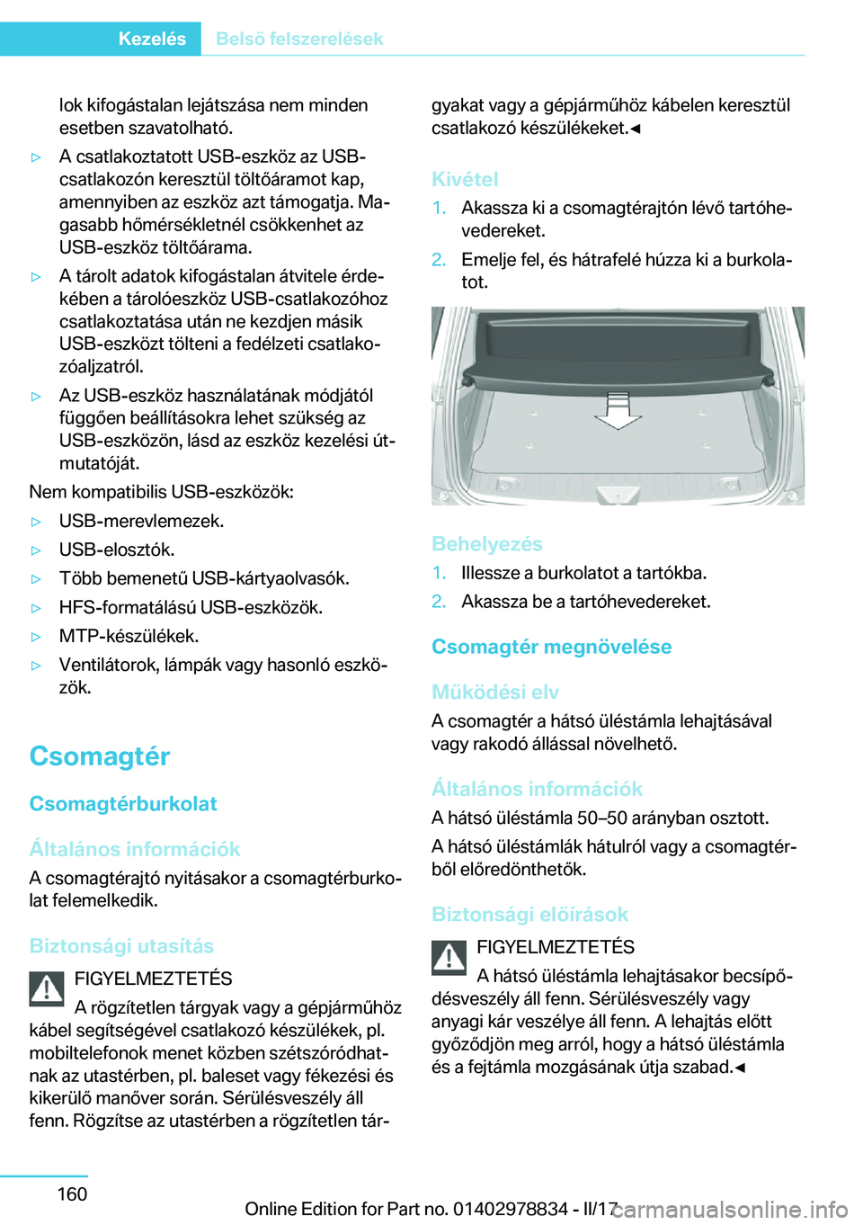 BMW I3 2017  Kezelési útmutató (in Hungarian) �l�o�k� �k�i�f�o�g�
