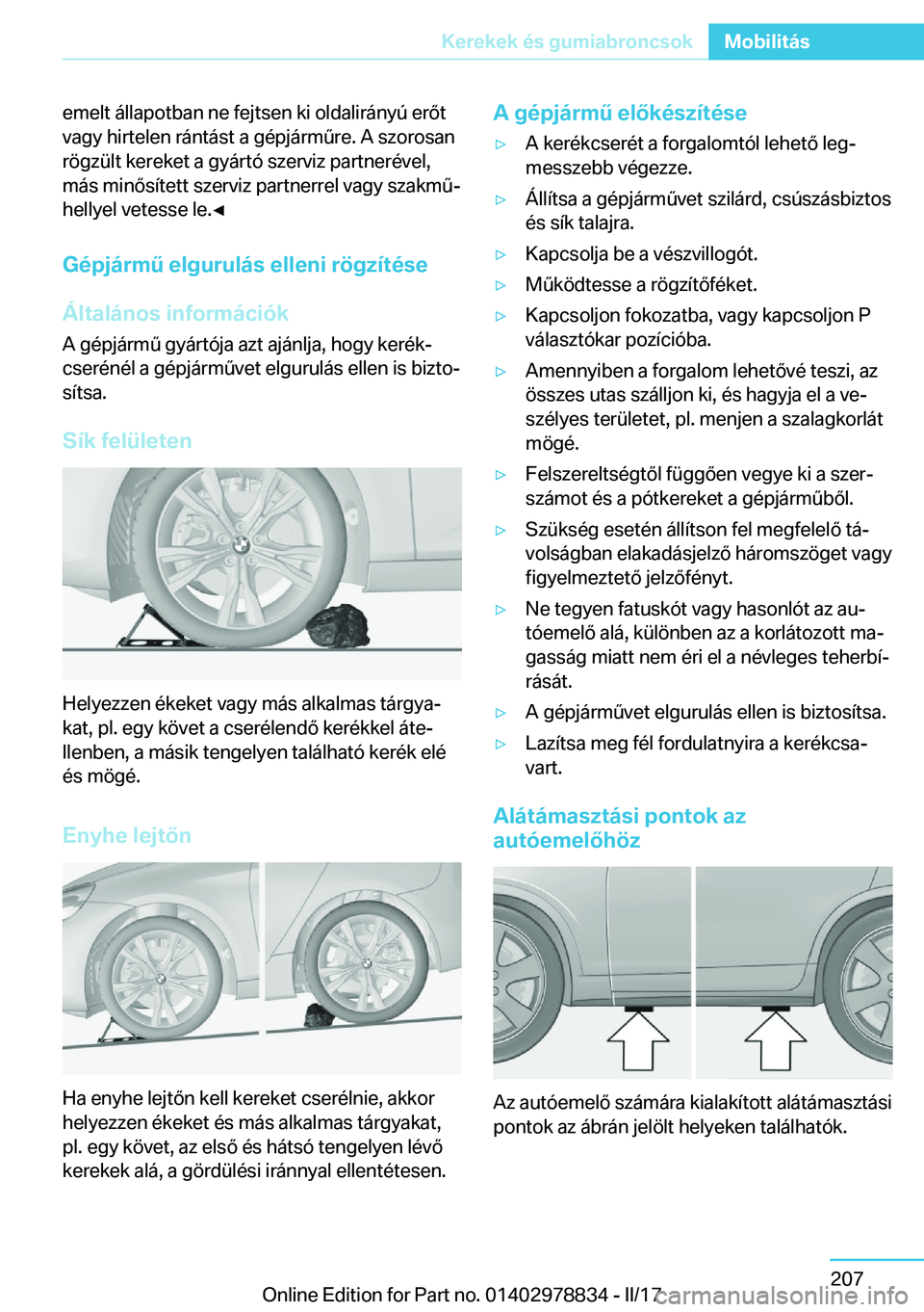 BMW I3 2017  Kezelési útmutató (in Hungarian) �e�m�e�l�t� �