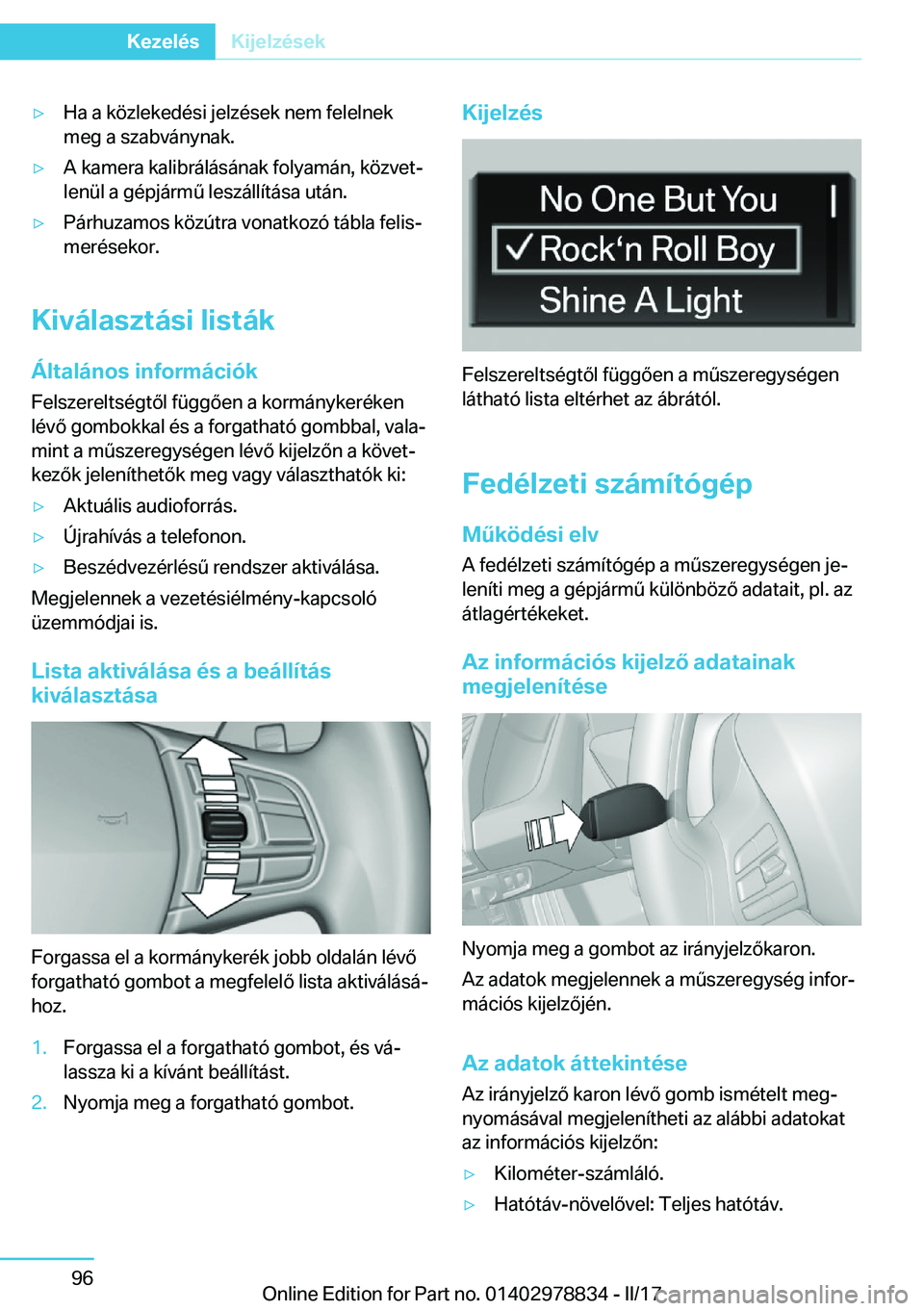 BMW I3 2017  Kezelési útmutató (in Hungarian) 'y�H�a� �a� �k�