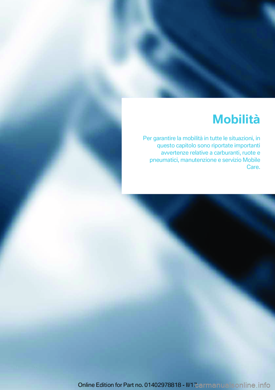 BMW I3 2017  Libretti Di Uso E manutenzione (in Italian) �M�o�b�i�l�i�t�