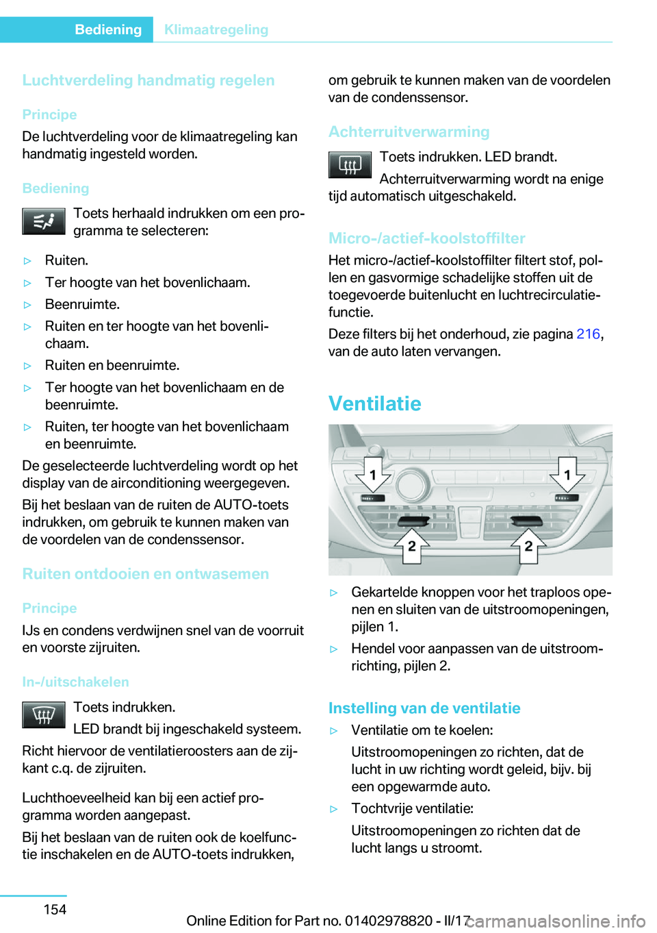 BMW I3 2017  Instructieboekjes (in Dutch) �L�u�c�h�t�v�e�r�d�e�l�i�n�g��h�a�n�d�m�a�t�i�g��r�e�g�e�l�e�n�P�r�i�n�c�i�p�e
�D�e� �l�u�c�h�t�v�e�r�d�e�l�i�n�g� �v�o�o�r� �d�e� �k�l�i�m�a�a�t�r�e�g�e�l�i�n�g� �k�a�n �h�a�n�d�m�a�t�i�g� �i�n�g�e