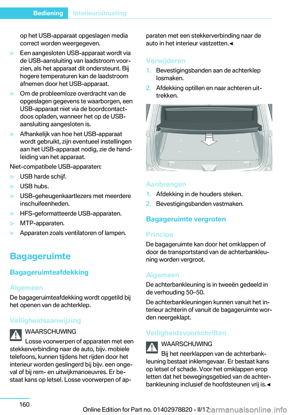 BMW I3 2017  Instructieboekjes (in Dutch) �o�p� �h�e�t� �U�S�B�-�a�p�p�a�r�a�a�t� �o�p�g�e�s�l�a�g�e�n� �m�e�d�i�a
�c�o�r�r�e�c�t� �w�o�r�d�e�n� �w�e�e�r�g�e�g�e�v�e�n�.'y�E�e�n� �a�a�n�g�e�s�l�o�t�e�n� �U�S�B�-�a�p�p�a�r�a�a�t� �w�o�r�d�