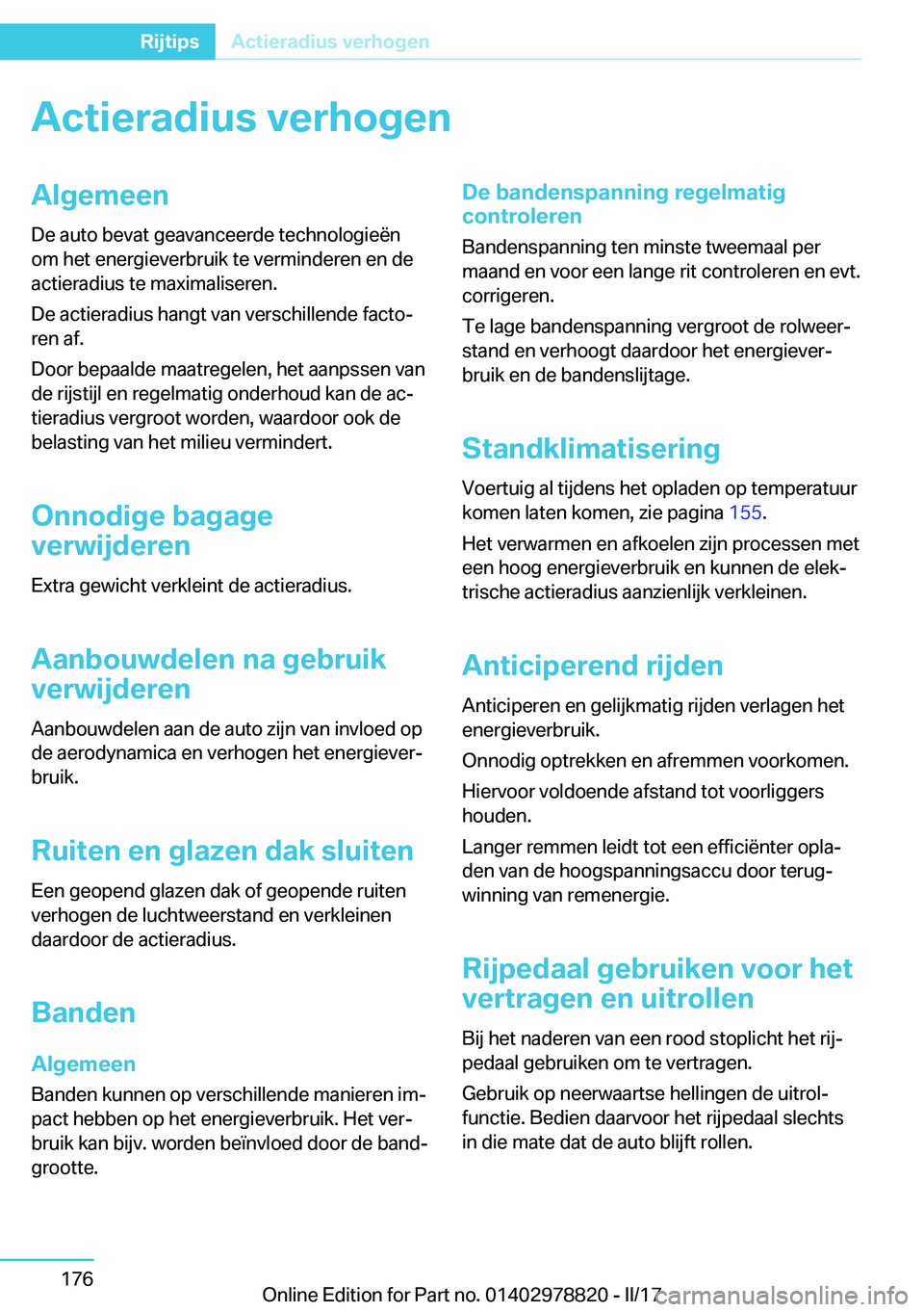 BMW I3 2017  Instructieboekjes (in Dutch) �A�c�t�i�e�r�a�d�i�u�s��v�e�r�h�o�g�e�n�A�l�g�e�m�e�e�n
�D�e� �a�u�t�o� �b�e�v�a�t� �g�e�a�v�a�n�c�e�e�r�d�e� �t�e�c�h�n�o�l�o�g�i�e�