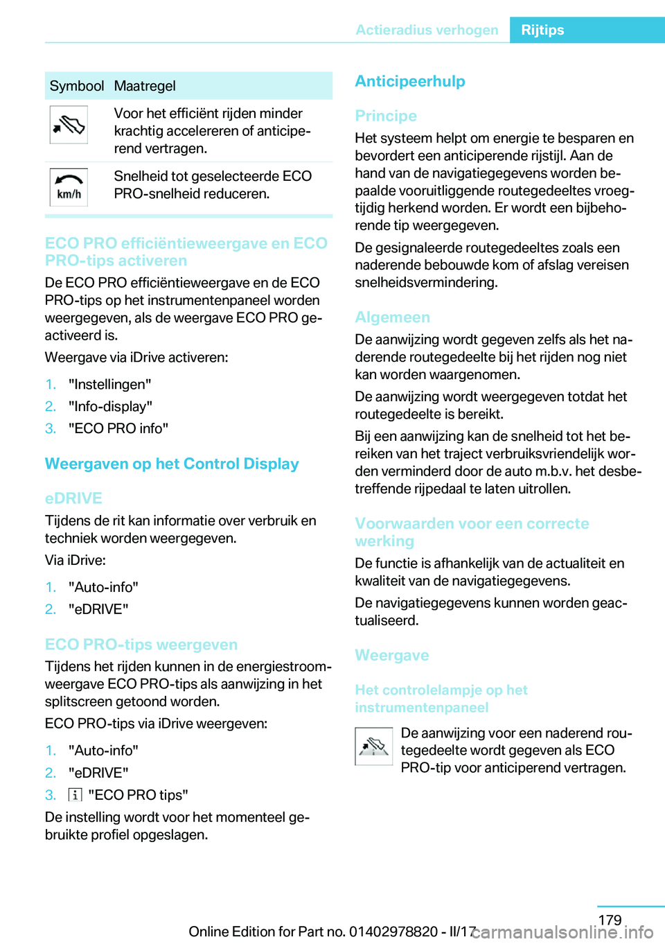 BMW I3 2017  Instructieboekjes (in Dutch) �S�y�m�b�o�o�l�M�a�a�t�r�e�g�e�l�V�o�o�r� �h�e�t� �e�f�f�i�c�i�