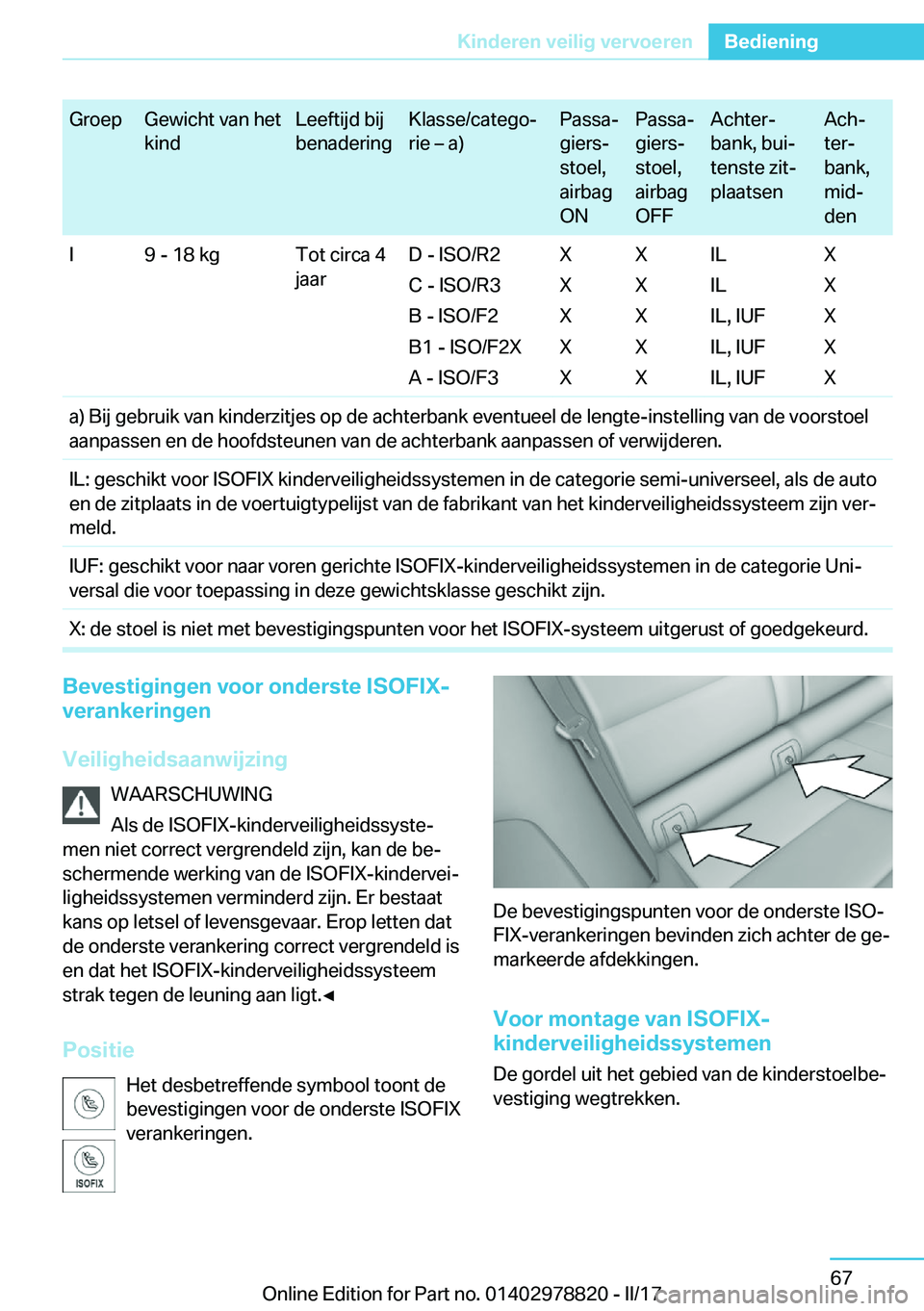 BMW I3 2017  Instructieboekjes (in Dutch) �G�r�o�e�p�G�e�w�i�c�h�t� �v�a�n� �h�e�t
�k�i�n�d�L�e�e�f�t�i�j�d� �b�i�j
�b�e�n�a�d�e�r�i�n�g�K�l�a�s�s�e�/�c�a�t�e�g�oj
�r�i�e� m� �a�)�P�a�s�s�aj
�g�i�e�r�sj
�s�t�o�e�l�,
�a�i�r�b�a�g
�O�N�P�a�