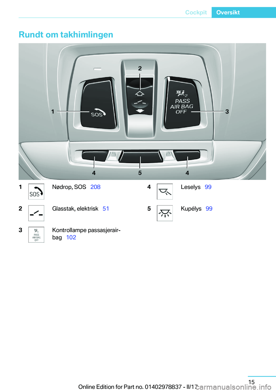 BMW I3 2017  InstruksjonsbØker (in Norwegian) �R�u�n�d�t��o�m��t�a�k�h�i�m�l�i�n�g�e�n�1�N�
