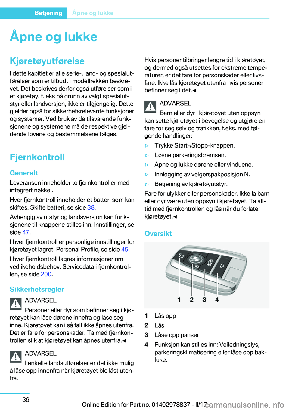 BMW I3 2017  InstruksjonsbØker (in Norwegian) �