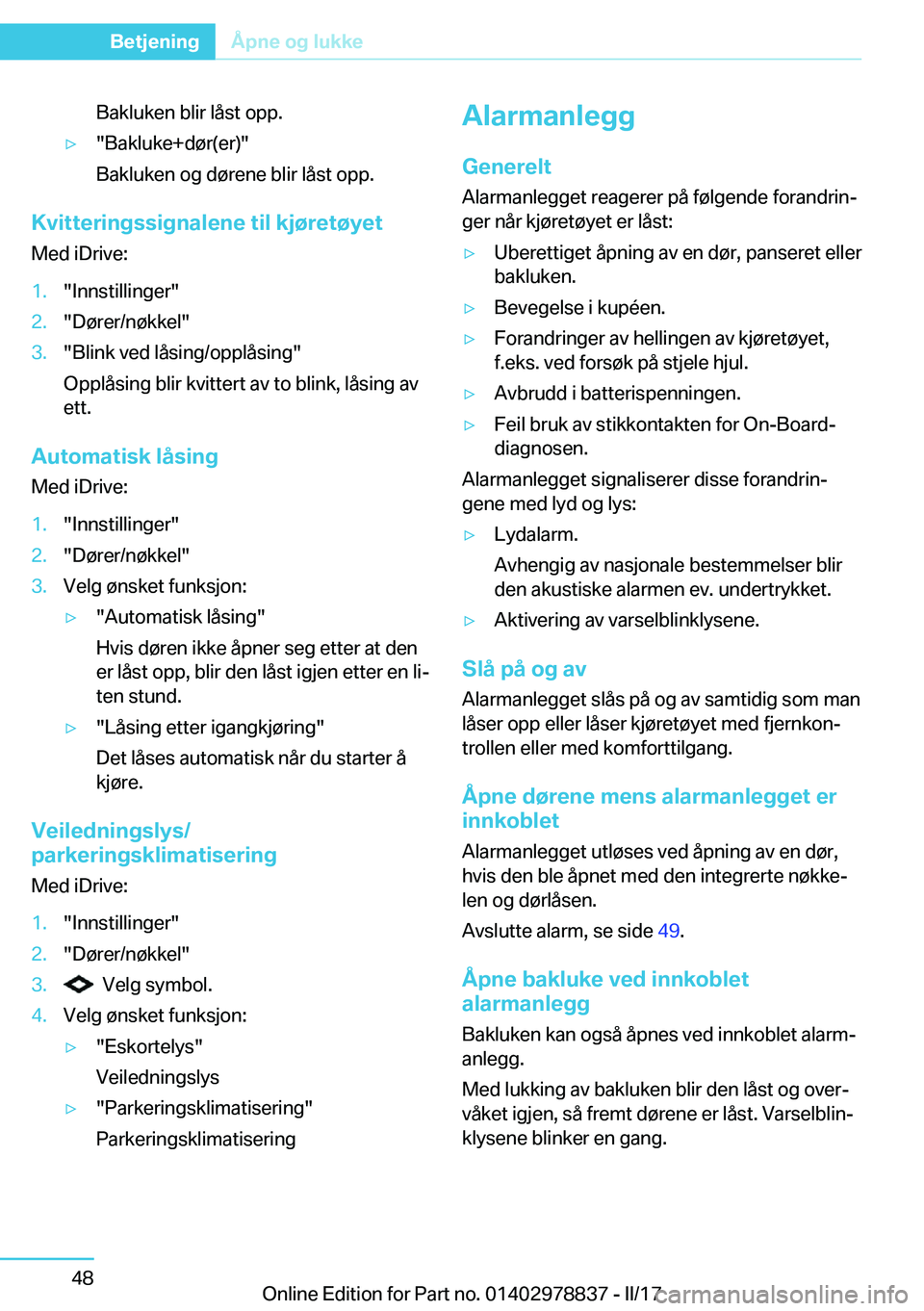 BMW I3 2017  InstruksjonsbØker (in Norwegian) �B�a�k�l�u�k�e�n� �b�l�i�r� �l�å�s�t� �o�p�p�.y�"�B�a�k�l�u�k�e�+�d�
