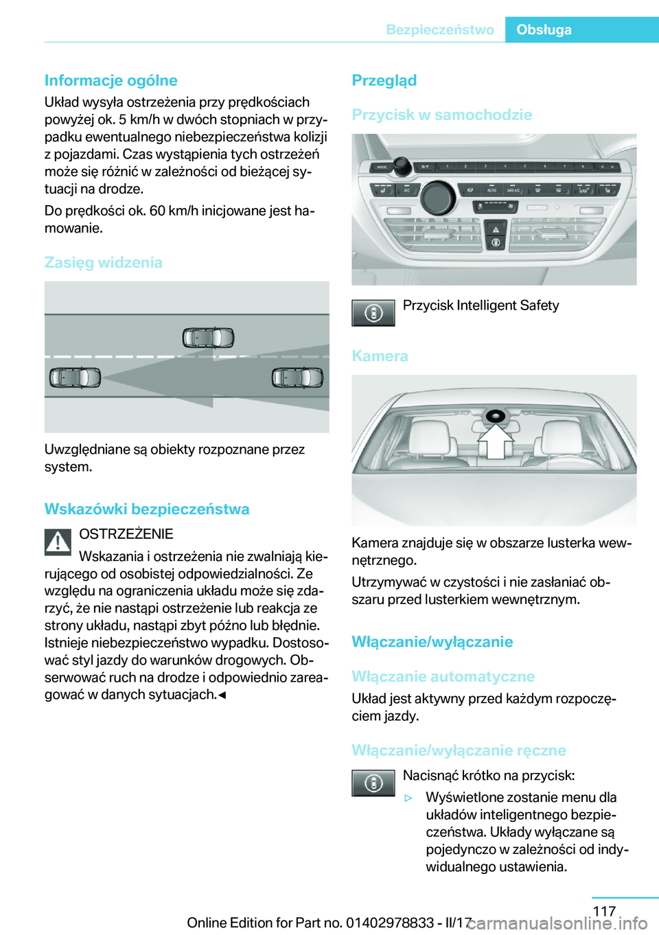 BMW I3 2017  Instrukcja obsługi (in Polish) �I�n�f�o�r�m�a�c�j�e��o�g�