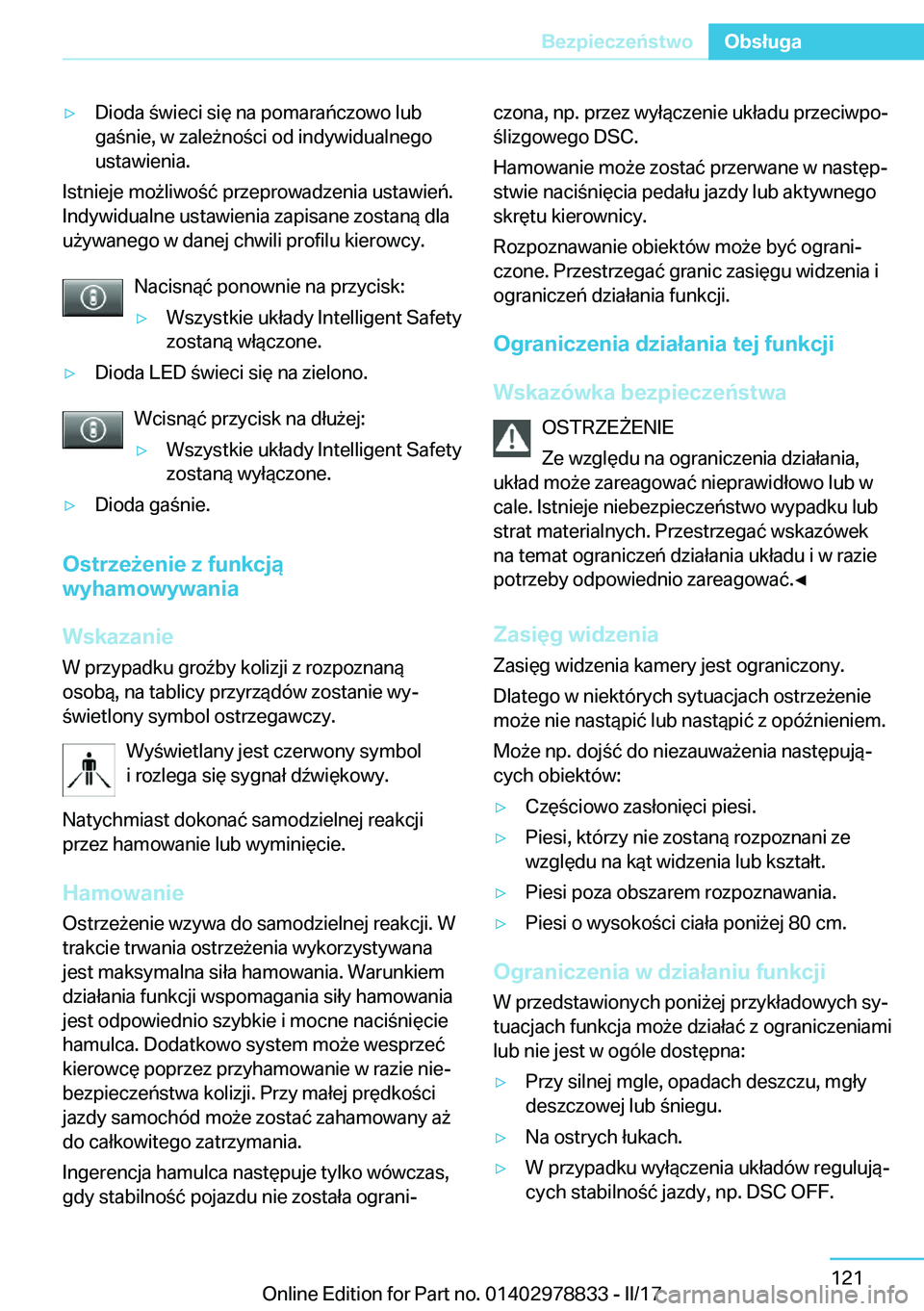 BMW I3 2017  Instrukcja obsługi (in Polish) 'y�D�i�o�d�a�  �w�i�e�c�i� �s�i�