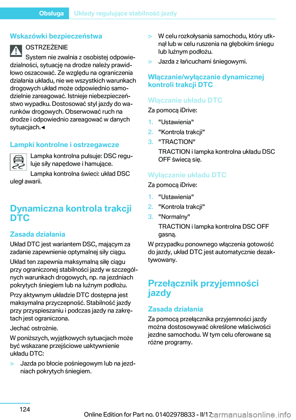 BMW I3 2017  Instrukcja obsługi (in Polish) �W�s�k�a�z�