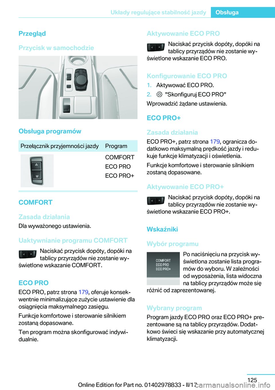 BMW I3 2017  Instrukcja obsługi (in Polish) �P�r�z�e�g�l�