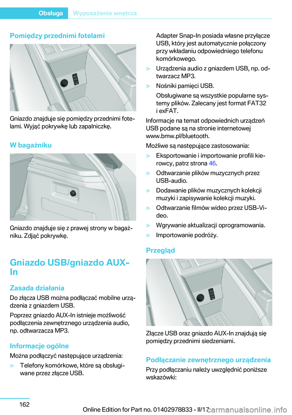 BMW I3 2017  Instrukcja obsługi (in Polish) �P�o�m�i�