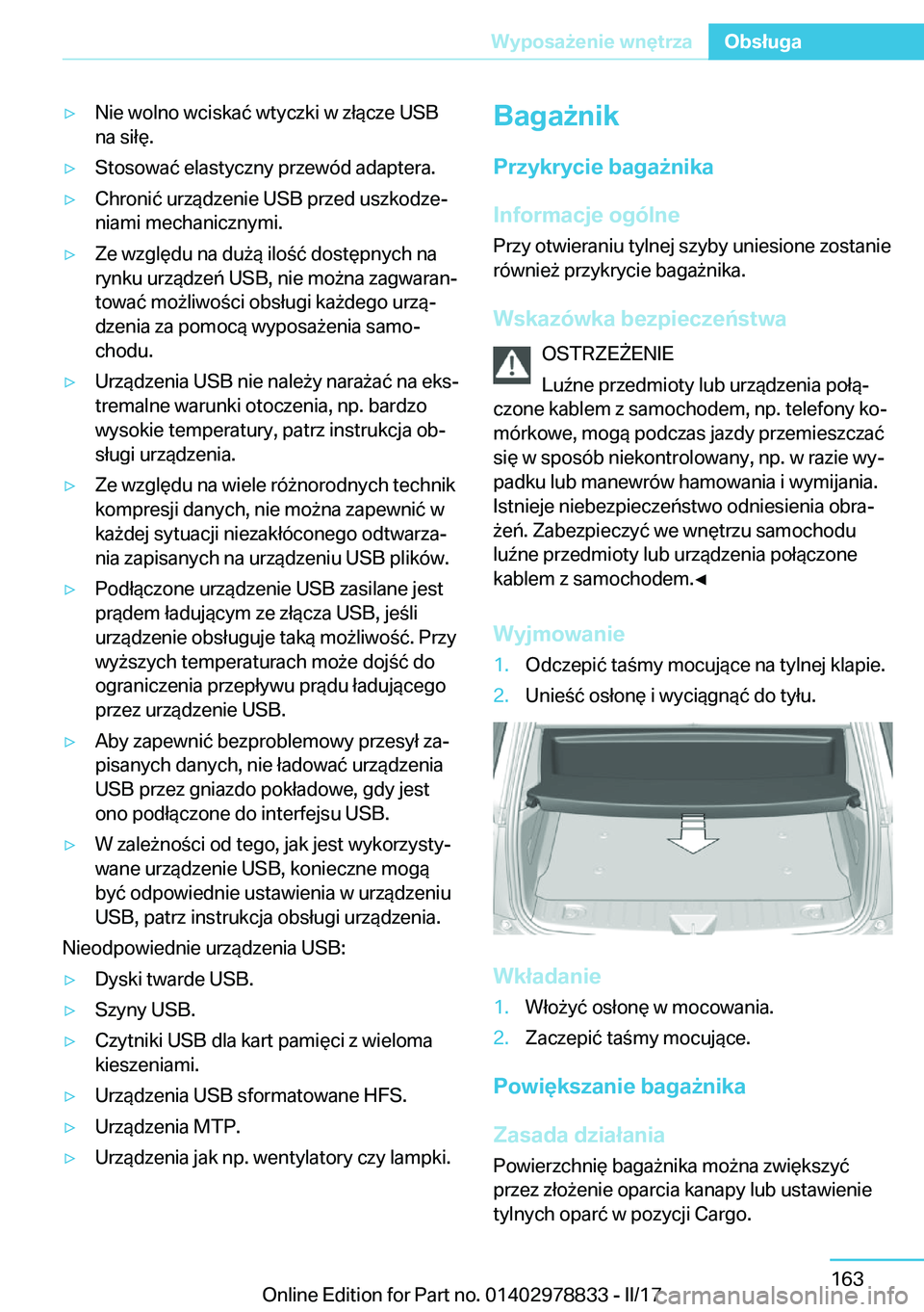 BMW I3 2017  Instrukcja obsługi (in Polish) 'y�N�i�e� �w�o�l�n�o� �w�c�i�s�k�a�