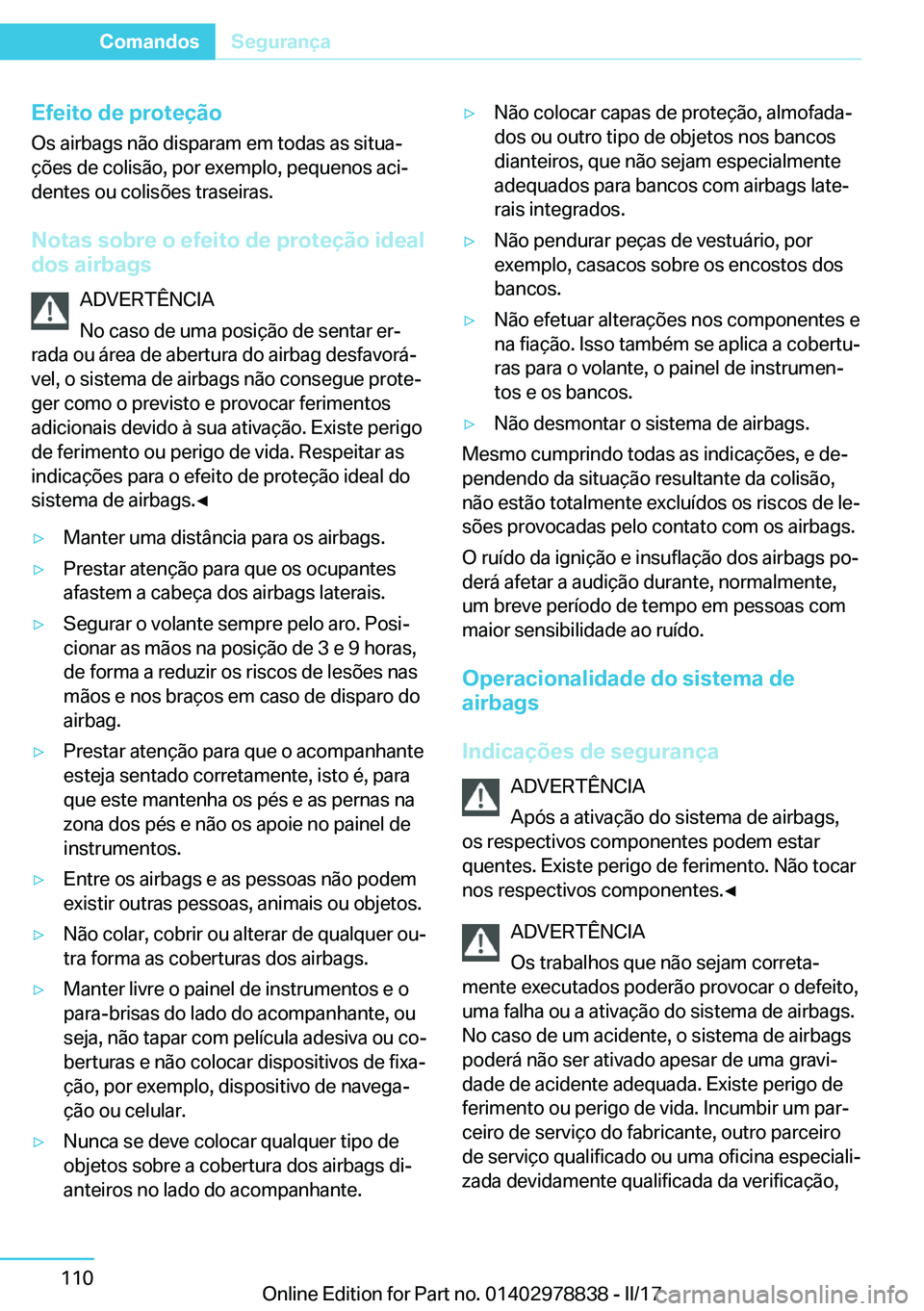 BMW I3 2017  Manual do condutor (in Portuguese) �E�f�e�i�t�o��d�e��p�r�o�t�e�