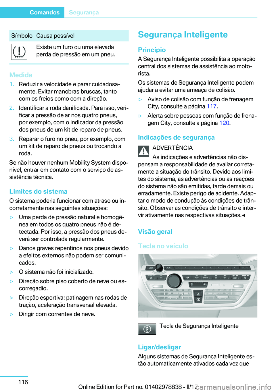 BMW I3 2017  Manual do condutor (in Portuguese) �S�