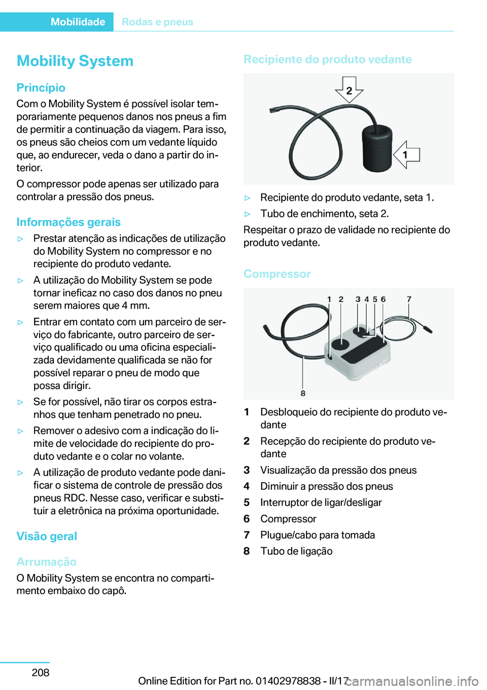 BMW I3 2017  Manual do condutor (in Portuguese) �M�o�b�i�l�i�t�y��S�y�s�t�e�m�P�r�i�n�c�
