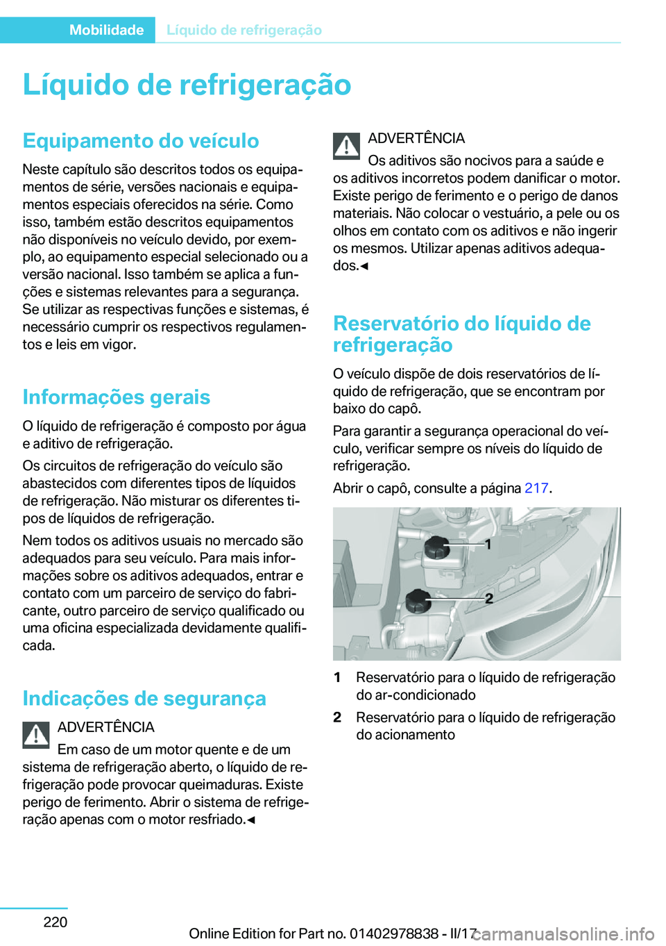 BMW I3 2017  Manual do condutor (in Portuguese) �L�