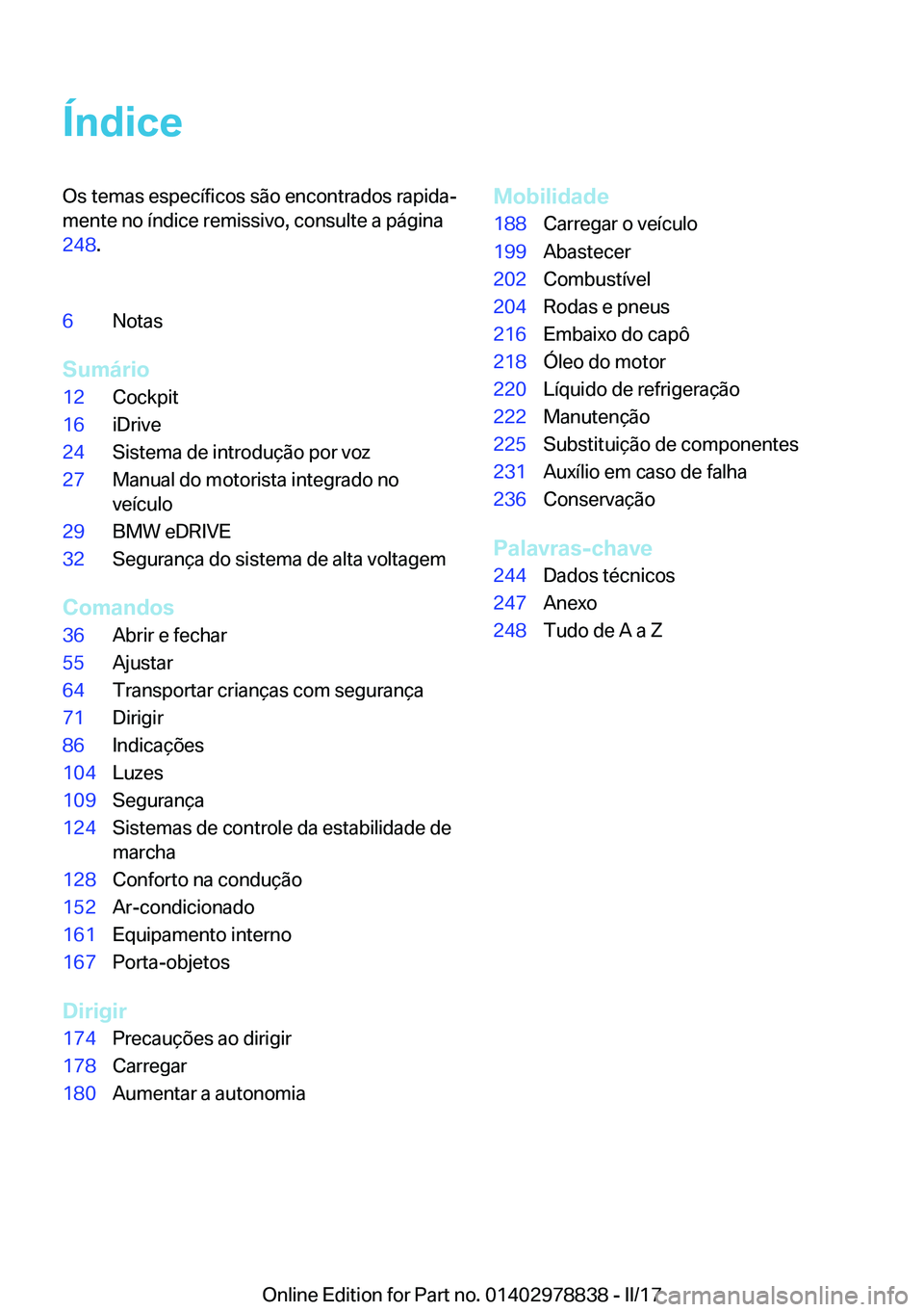 BMW I3 2017  Manual do condutor (in Portuguese) �