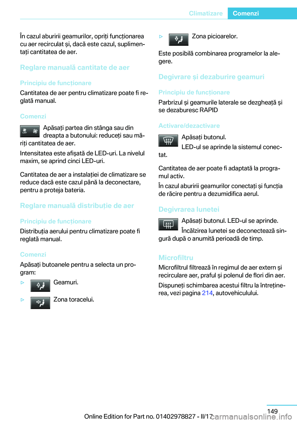 BMW I3 2017  Ghiduri De Utilizare (in Romanian) �