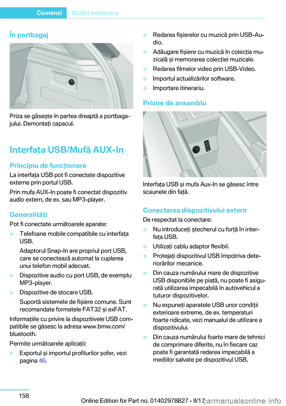 BMW I3 2017  Ghiduri De Utilizare (in Romanian) �