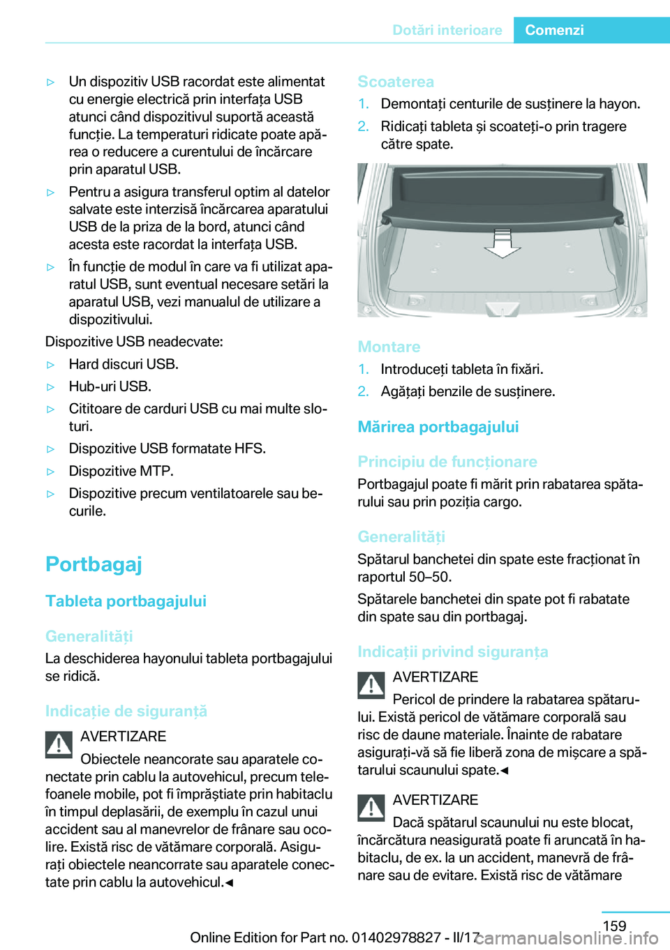 BMW I3 2017  Ghiduri De Utilizare (in Romanian) 'y�U�n� �d�i�s�p�o�z�i�t�i�v� �U�S�B� �r�a�c�o�r�d�a�t� �e�s�t�e� �a�l�i�m�e�n�t�a�t�c�u� �e�n�e�r�g�i�e� �e�l�e�c�t�r�i�c�