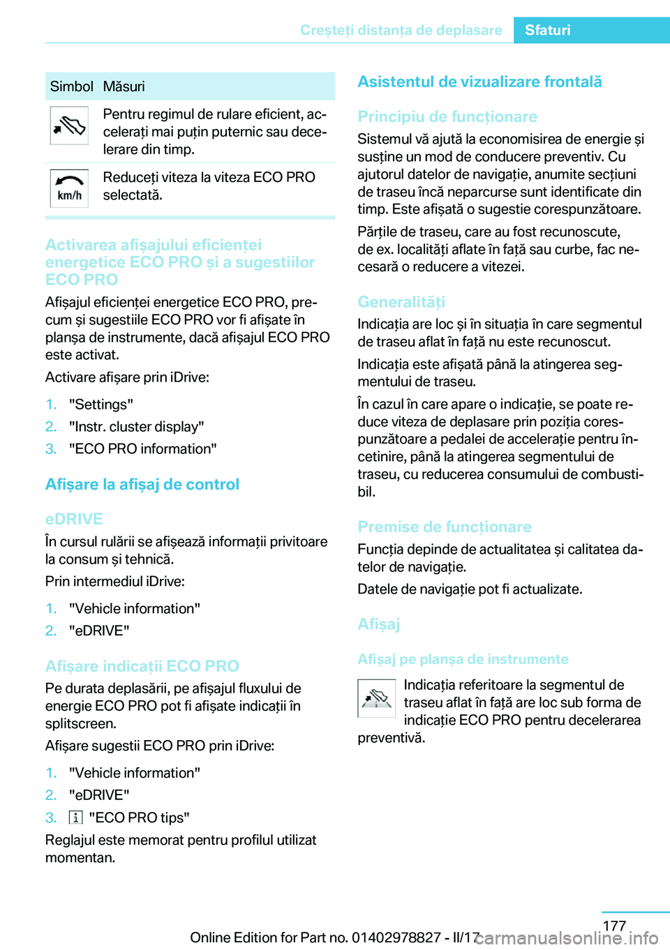 BMW I3 2017  Ghiduri De Utilizare (in Romanian) �S�i�m�b�o�l�M�
