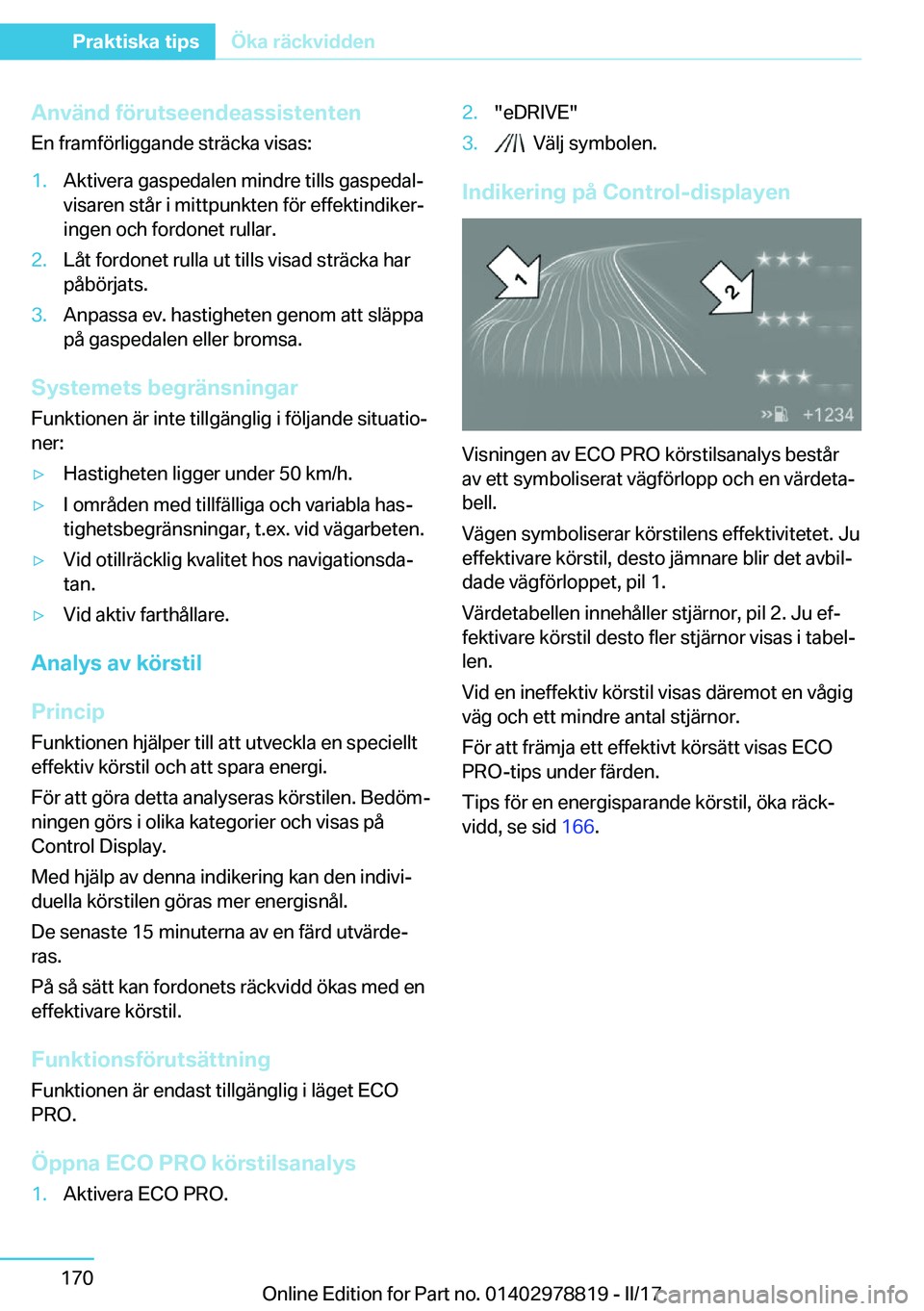 BMW I3 2017  InstruktionsbÖcker (in Swedish) �A�n�v�ä�n�d��f�