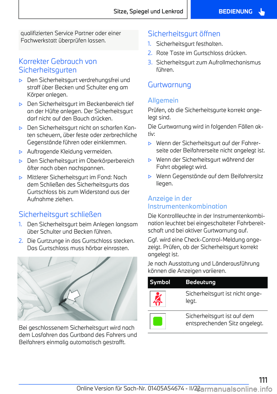 BMW I4 2022  Betriebsanleitungen (in German) qualifizierten Service Partner oder einerFachwerkstatt 
