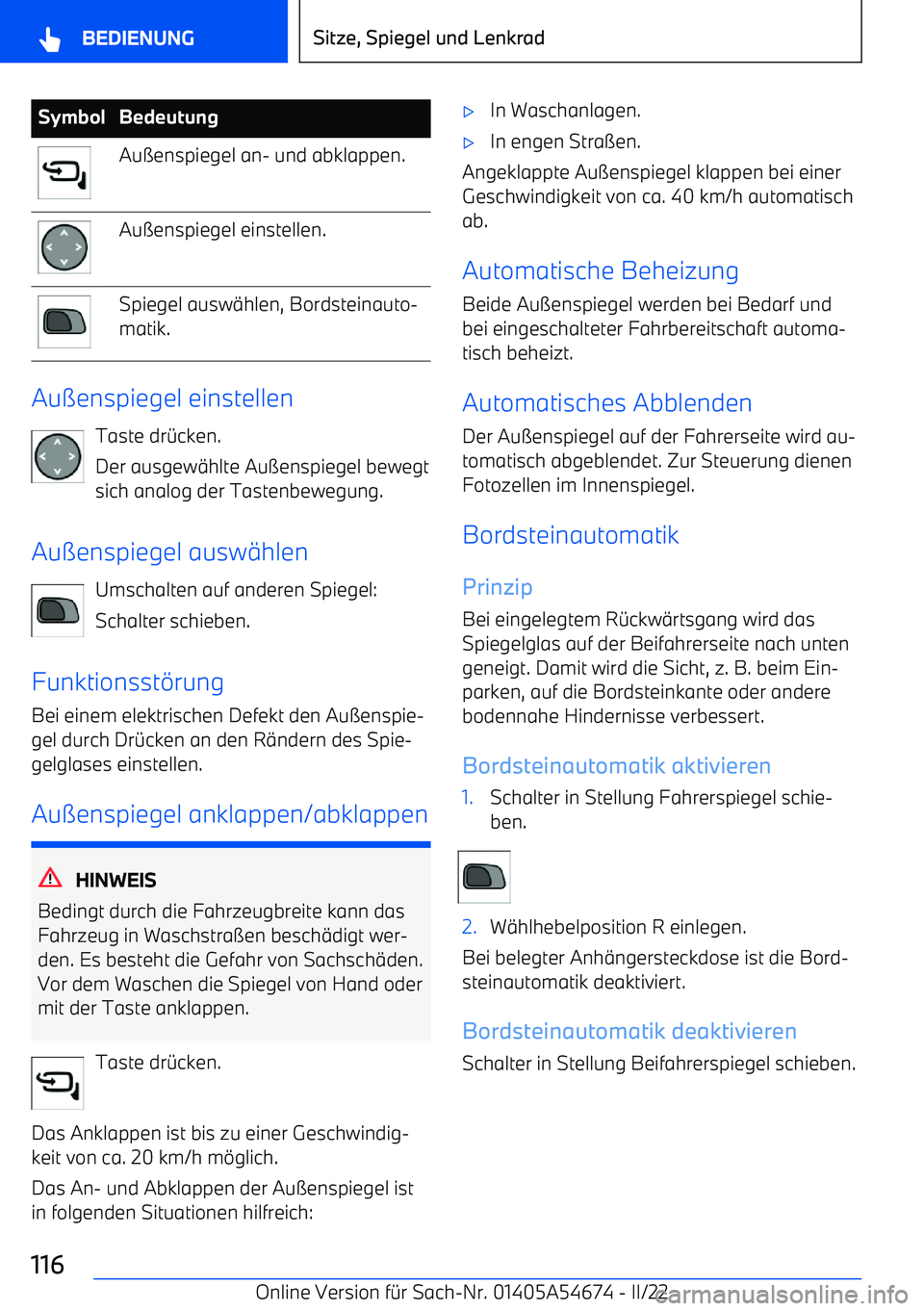 BMW I4 2022  Betriebsanleitungen (in German) SymbolBedeutungAu