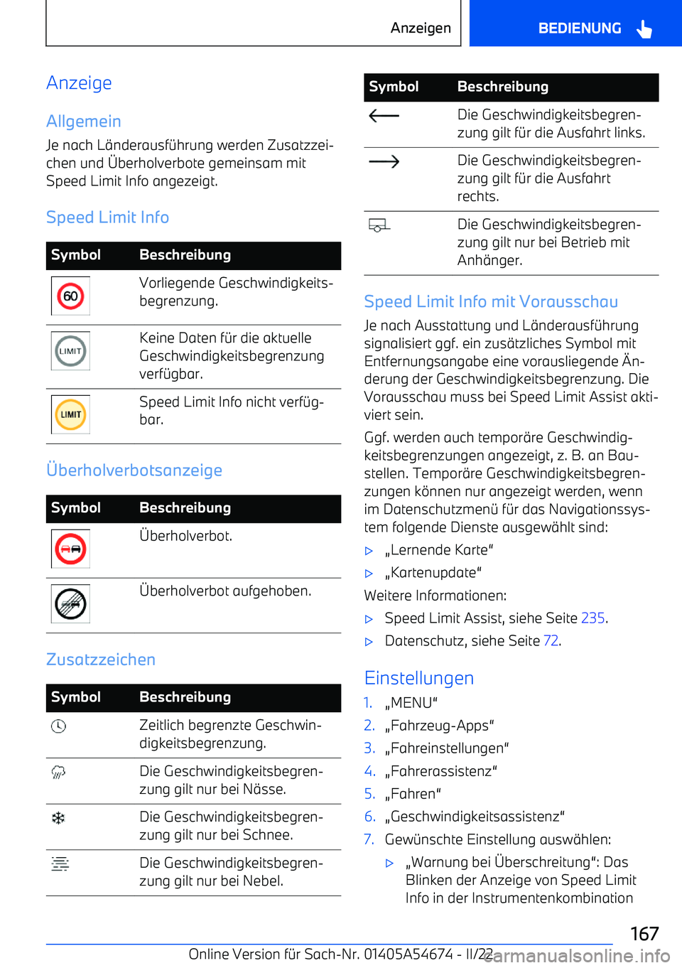 BMW I4 2022  Betriebsanleitungen (in German) Anzeige
Allgemein
Je nach L