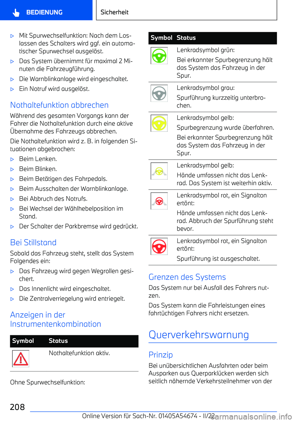 BMW I4 2022  Betriebsanleitungen (in German) 