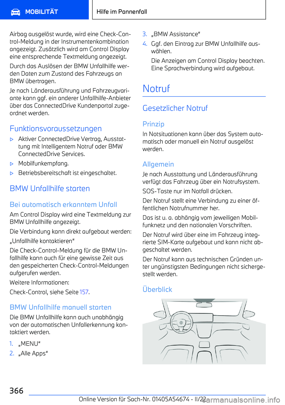 BMW I4 2022  Betriebsanleitungen (in German) Airbag ausgel