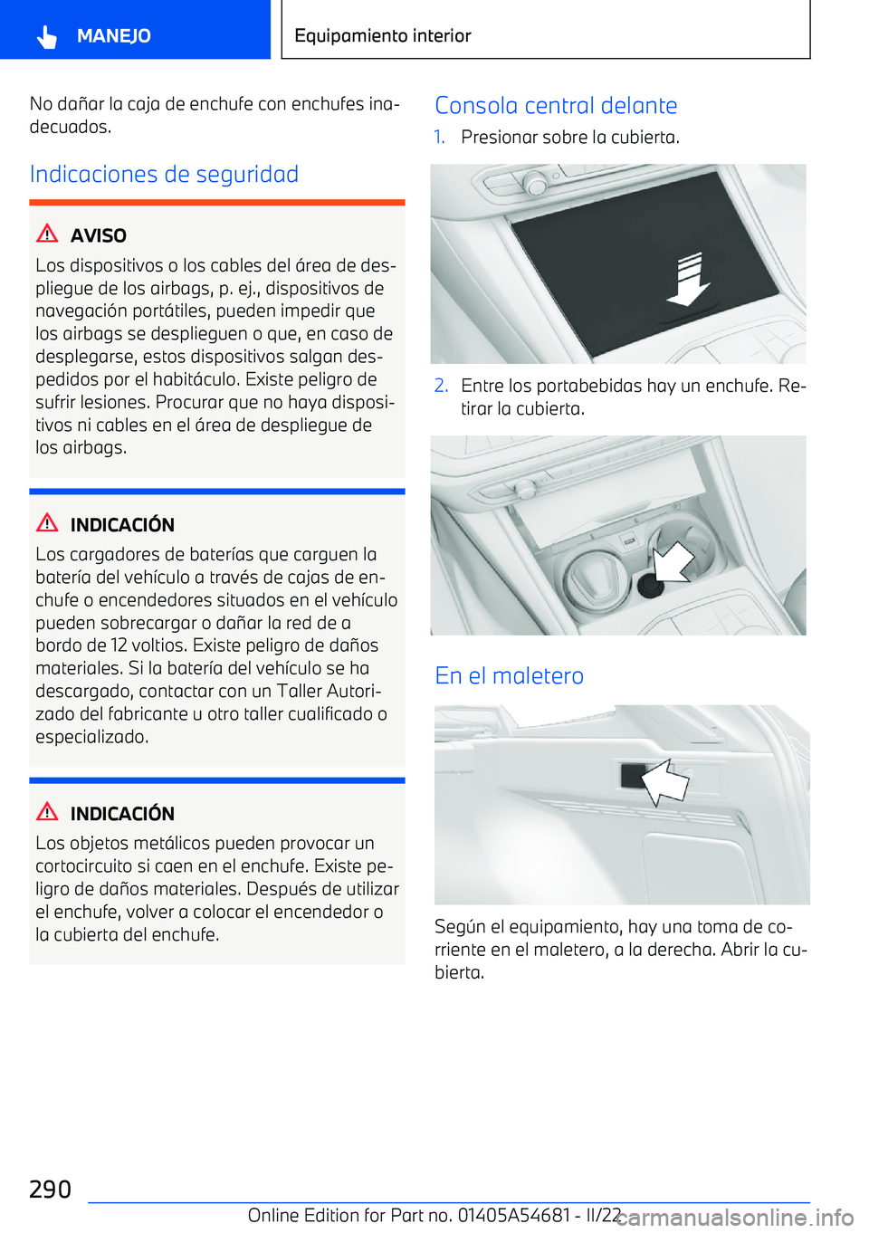 BMW I4 2022  Manuales de Empleo (in Spanish) No da