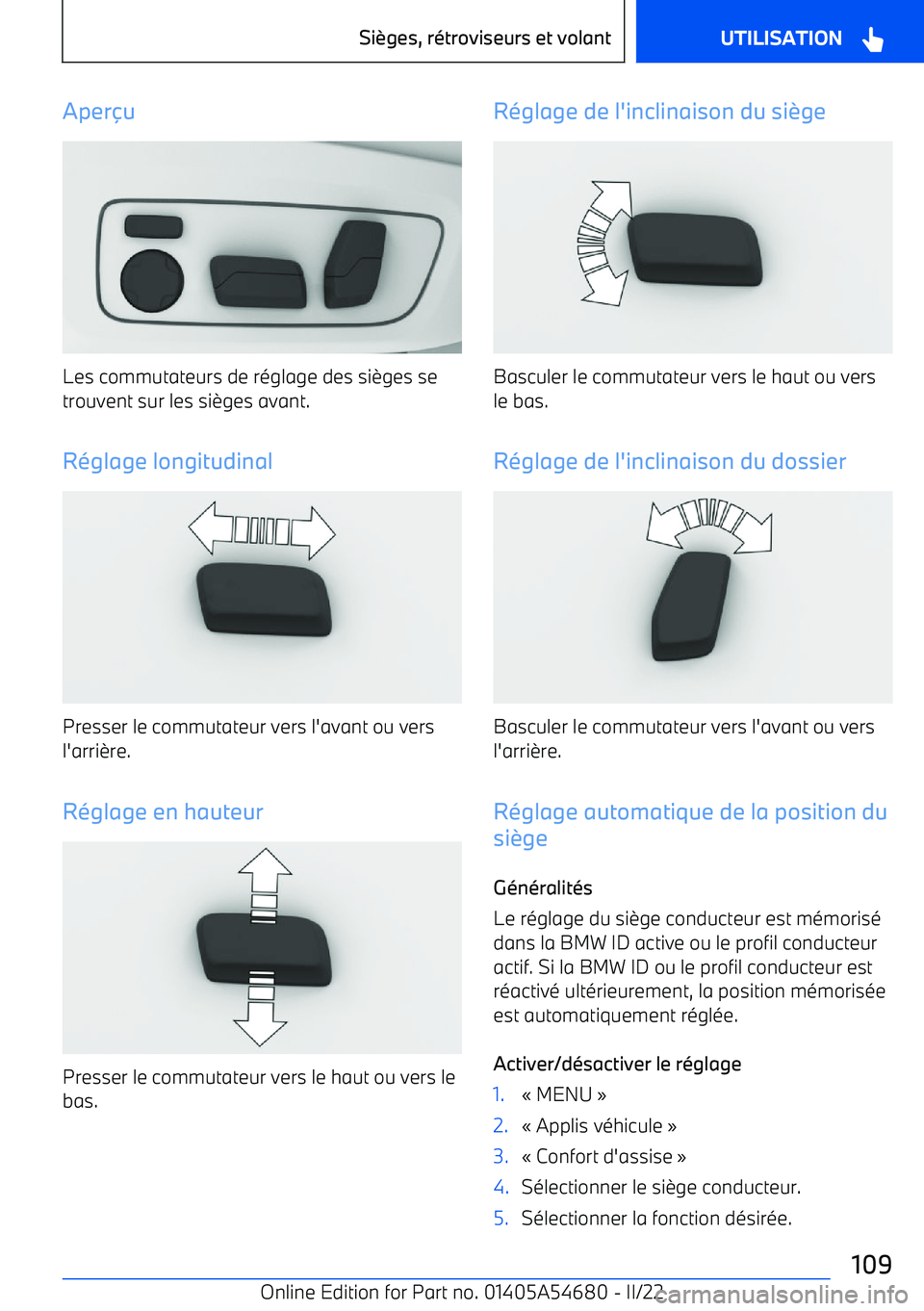 BMW I4 2022 Notices Demploi (in French) Aper BMW I4 2022 Notices Demploi (in French) Aper
