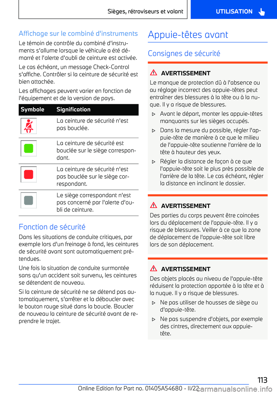 BMW I4 2022 Notices Demploi (in French) Affichage sur le combin BMW I4 2022 Notices Demploi (in French) Affichage sur le combin