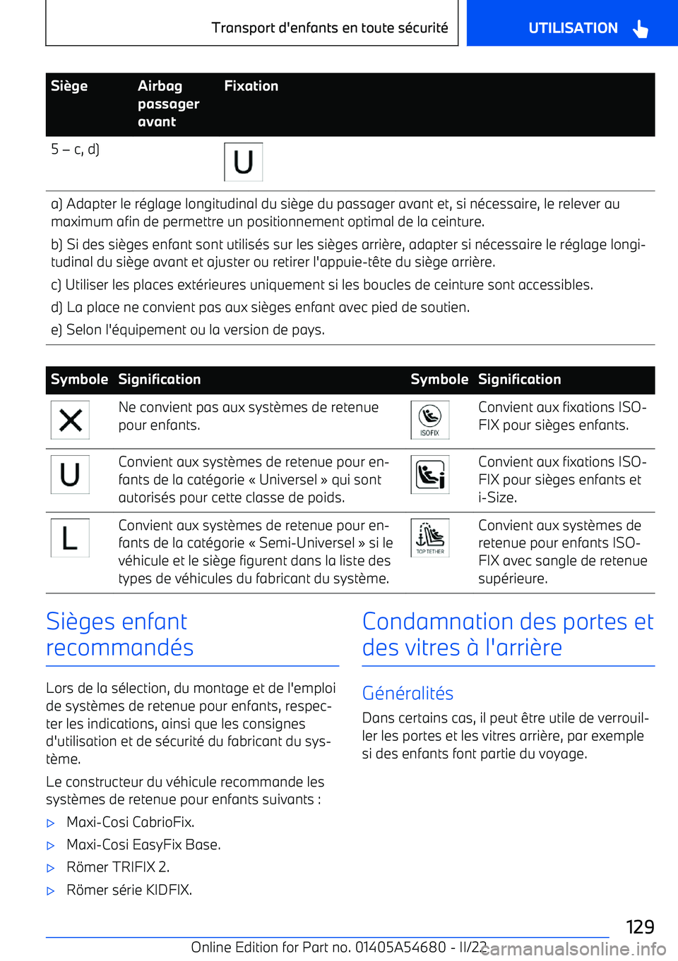 BMW I4 2022 Notices Demploi (in French) Si BMW I4 2022 Notices Demploi (in French) Si