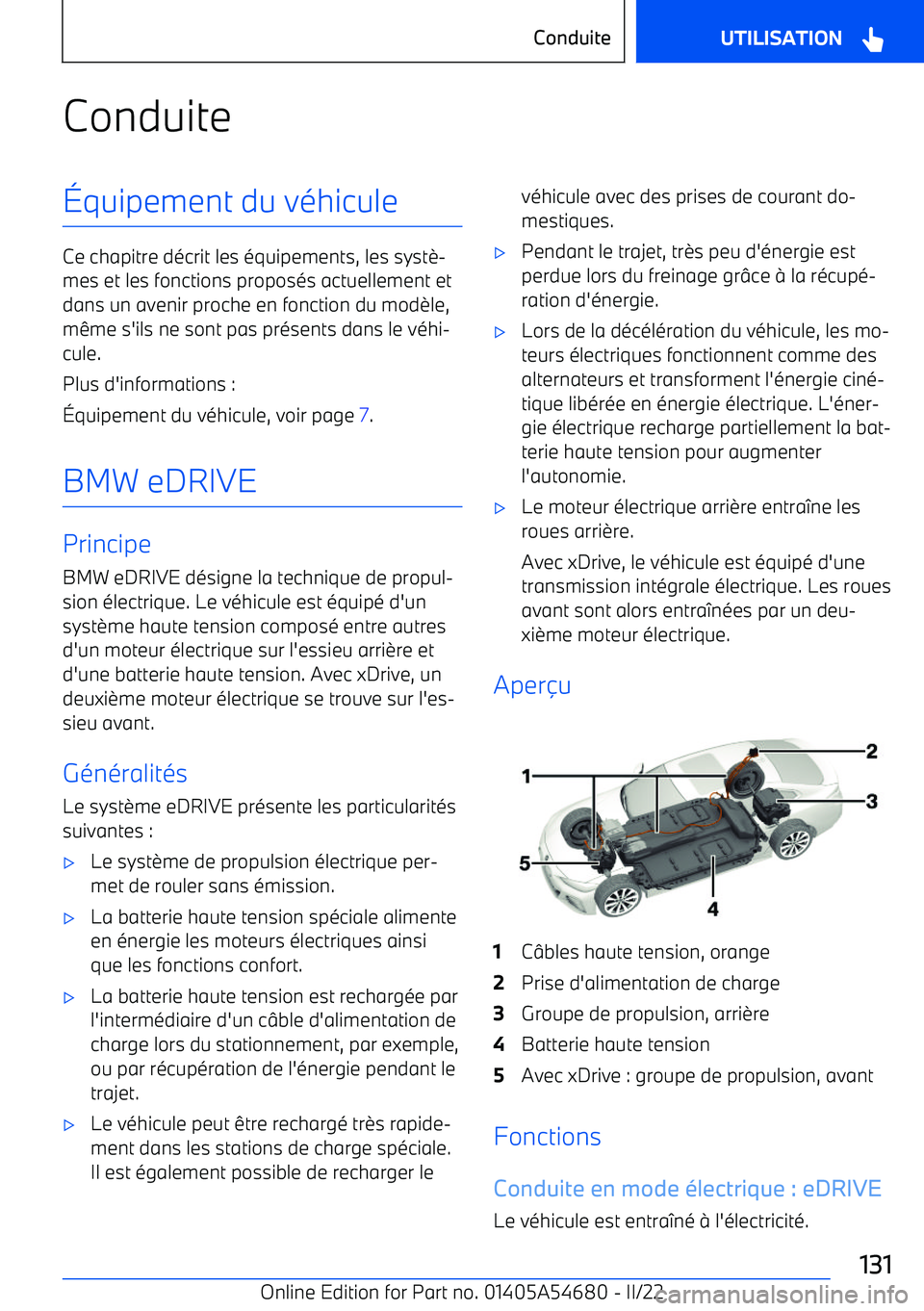 BMW I4 2022  Notices Demploi (in French) Conduite