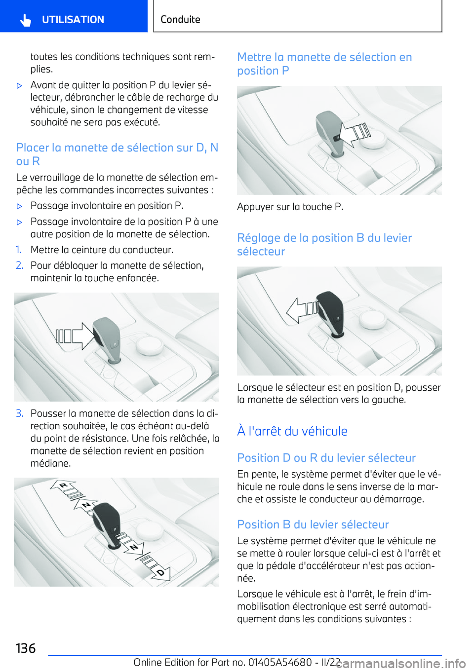 BMW I4 2022  Notices Demploi (in French) toutes les conditions techniques sont rem