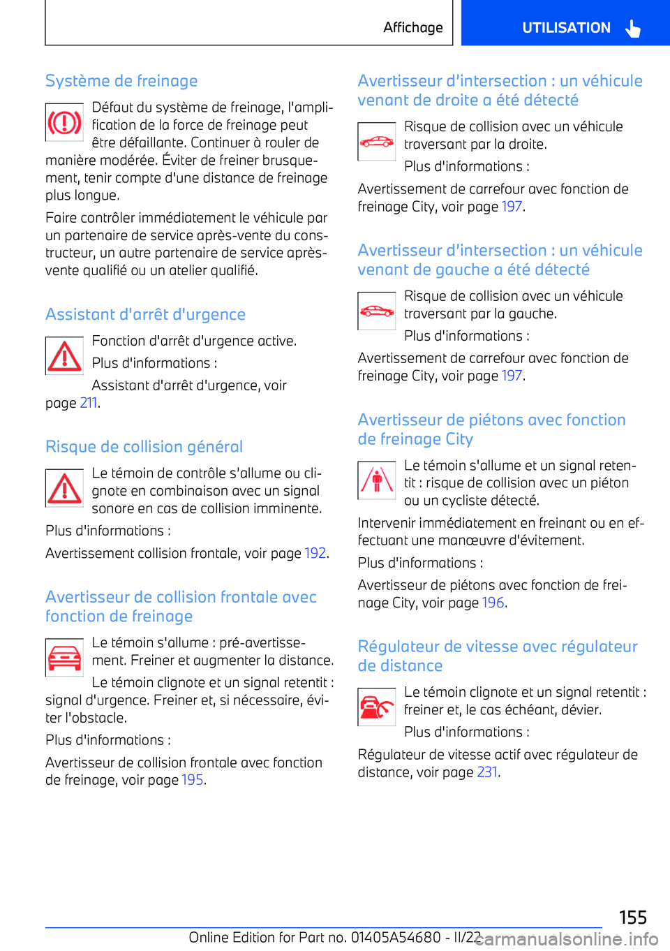 BMW I4 2022 Notices Demploi (in French) Syst BMW I4 2022 Notices Demploi (in French) Syst