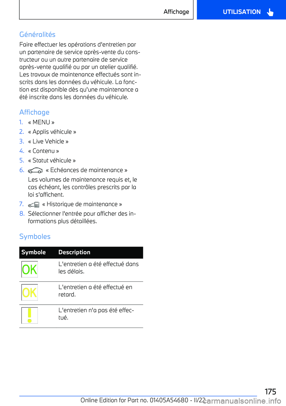 BMW I4 2022  Notices Demploi (in French) G