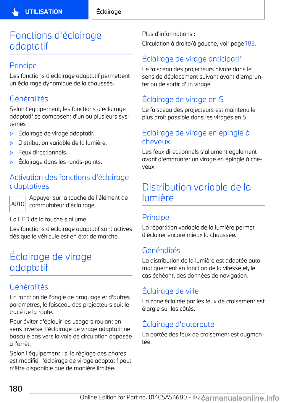BMW I4 2022  Notices Demploi (in French) Fonctions d