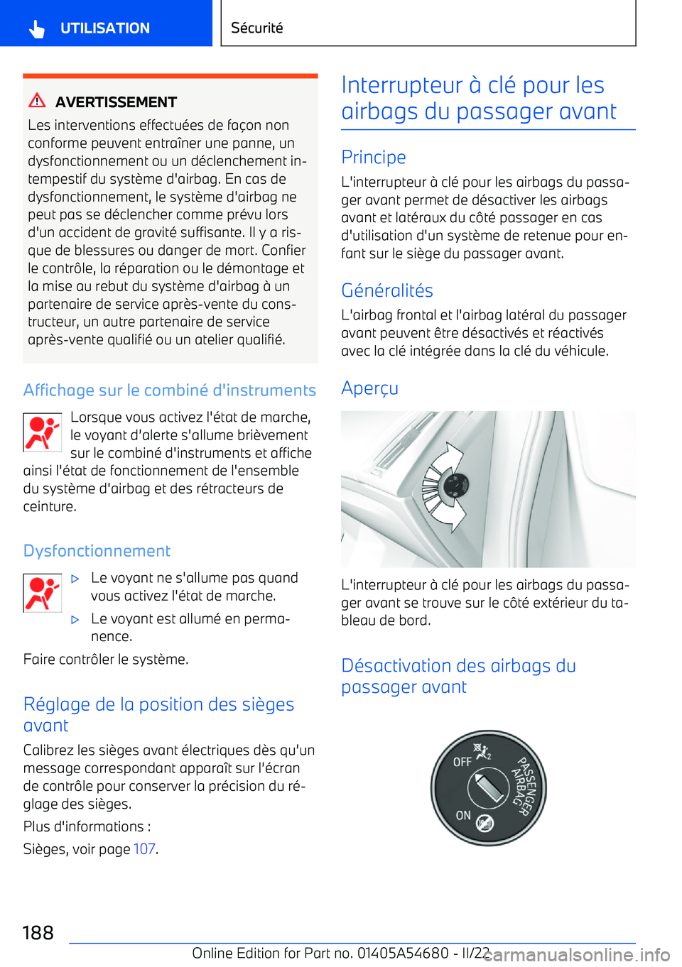BMW I4 2022 Notices Demploi (in French) AVERTISSEMENT
Les interventions effectu BMW I4 2022 Notices Demploi (in French) AVERTISSEMENT
Les interventions effectu