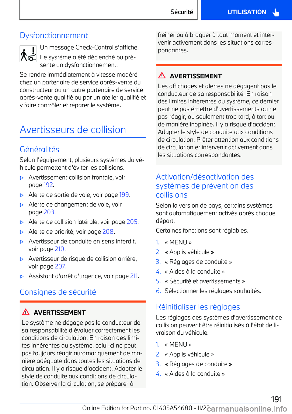 BMW I4 2022 Notices Demploi (in French) DysfonctionnementUn message Check BMW I4 2022 Notices Demploi (in French) DysfonctionnementUn message Check